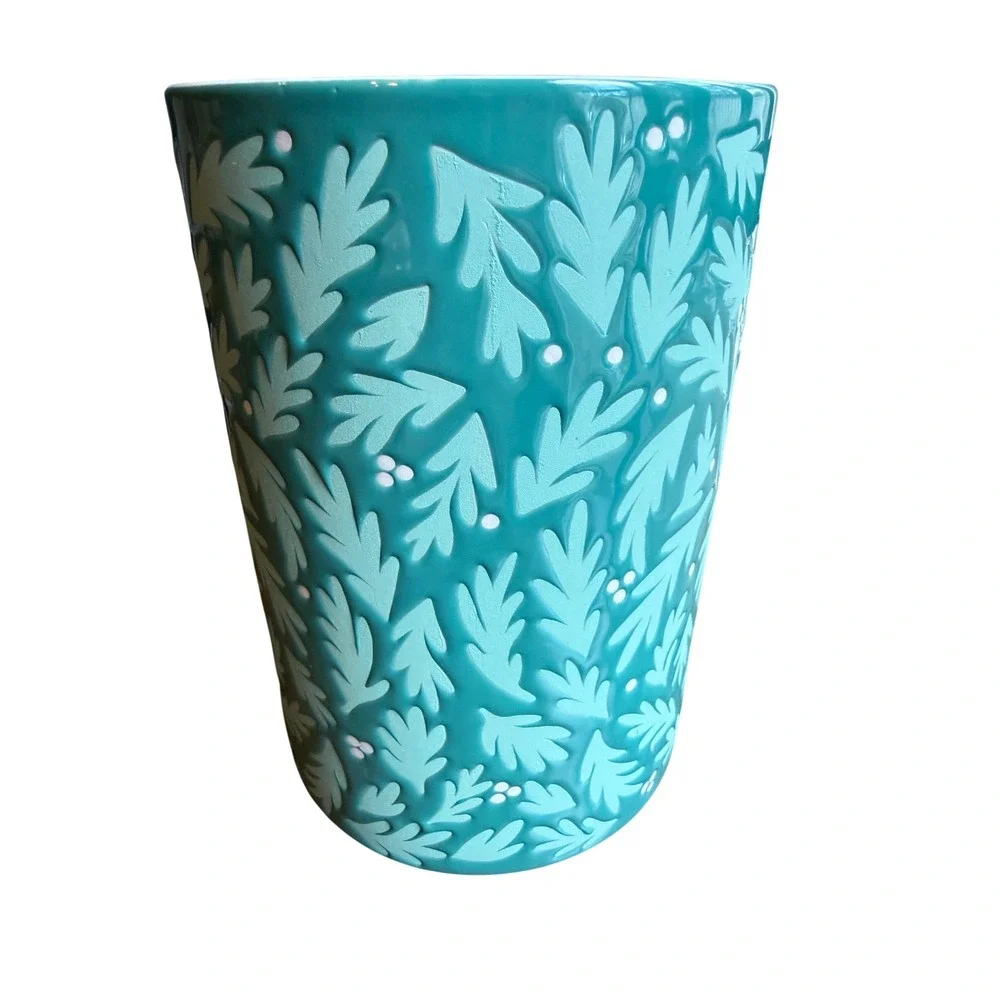 Hallmark Channel Fa-La-La-Love Teal Ceramic Wine‎ Chiller Holiday Bottle Cooler